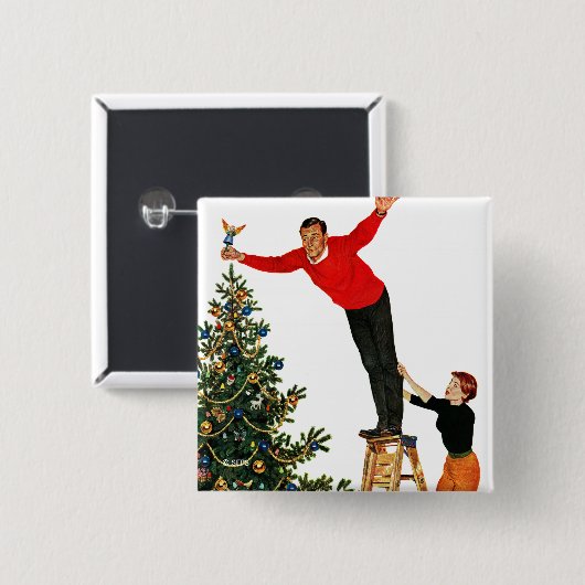 De structuur onderbreken vierkante button 5,1 cm (Voorkant /achterkant)