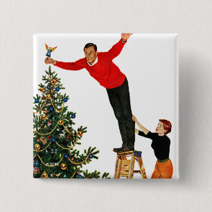 De structuur onderbreken vierkante button 5,1 cm