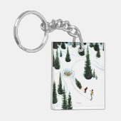 De structuur uitsnijden sleutelhanger (Voorkant Links)