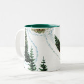 De structuur uitsnijden tweekleurige koffiemok (Voorkant links)