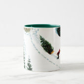 De structuur uitsnijden tweekleurige koffiemok (Center)