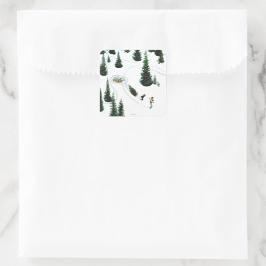 De structuur uitsnijden vierkante sticker (Tas)