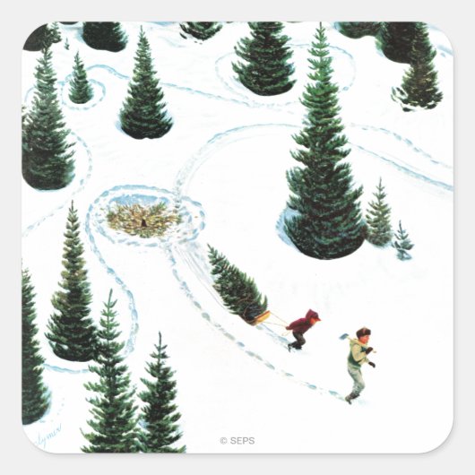 De structuur uitsnijden vierkante sticker (Voorkant)