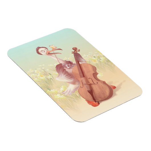 De struisvogel die de Cello speelt Magneet (Rechterzijde)