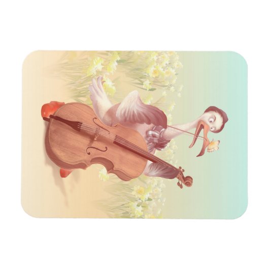 De struisvogel die de Cello speelt Magneet (Horizontaal)
