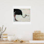 De struisvogel en de vogel door Bryn Barnard Poster (Keuken)
