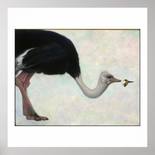 De struisvogel en de vogel door Bryn Barnard Poster
