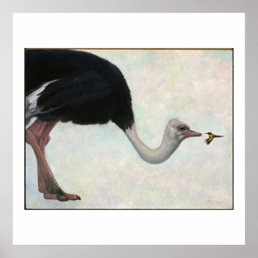 De struisvogel en de vogel door Bryn Barnard Poster (Voorkant)