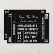 De Stub van het kaartje bewaart de Datum Uitnodigi Save The Date (Voorkant / Achterkant)