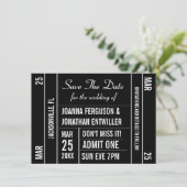 De Stub van het kaartje bewaart de Datum Uitnodigi Save The Date (Staand voorkant)