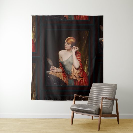 De studeerkamer spiegel door Albert Henry Collings Wandkleed (In situ)