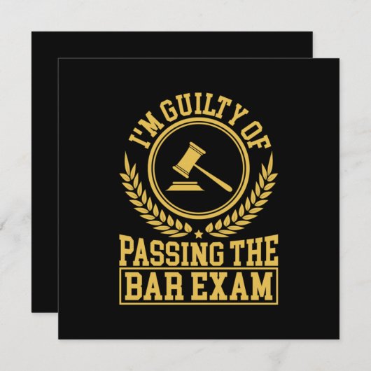 De student is onschuldig om het barexamen over te  kaart (Voorkant / Achterkant)