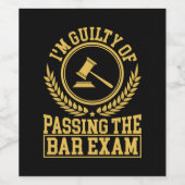 De student is onschuldig om het barexamen over te  wijn etiket (Enkel label)