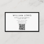 De Student Modern Minimalistische QR Code van het  Visitekaartje (Achterkant)