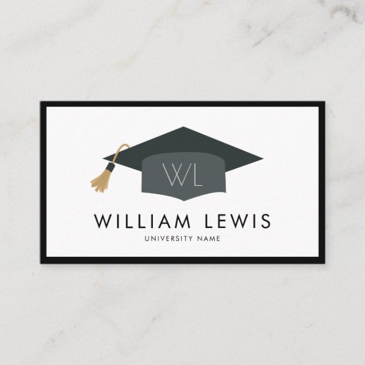 De Student Modern Minimalistische QR Code van het  Visitekaartje (Voorkant)