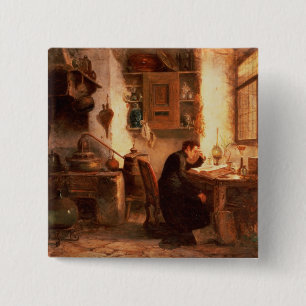 De student scheikunde en apotheek vierkante button 5,1 cm