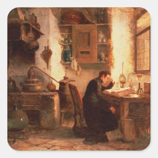 De student scheikunde en apotheek vierkante sticker (Voorkant)