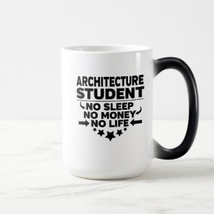 De Student van de architectuur Geen Slaap Geen Magische Mok