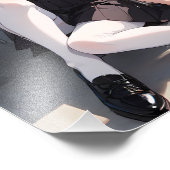 De student was in het zwart gekleed foto afdruk (Hoek)