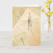De studie van het wenskaart van Libellen Kaart (Gele Bloem)