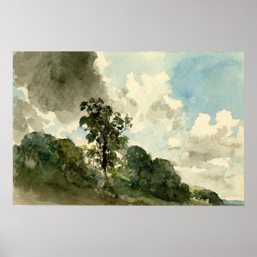 De studie van wolken en bomen - John Constable Poster (Voorkant)