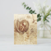 De Studies van da Vinci van Embryo's Briefkaart (Staand voorkant)