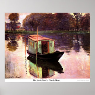 De Studio Boat van Claude Monet Poster