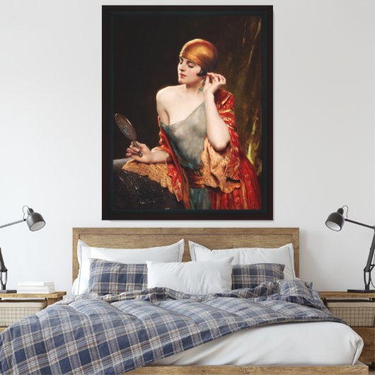 De Studio Mirror van Albert Henry Collings Canvas Afdruk (Insitu (Slaapkamer))