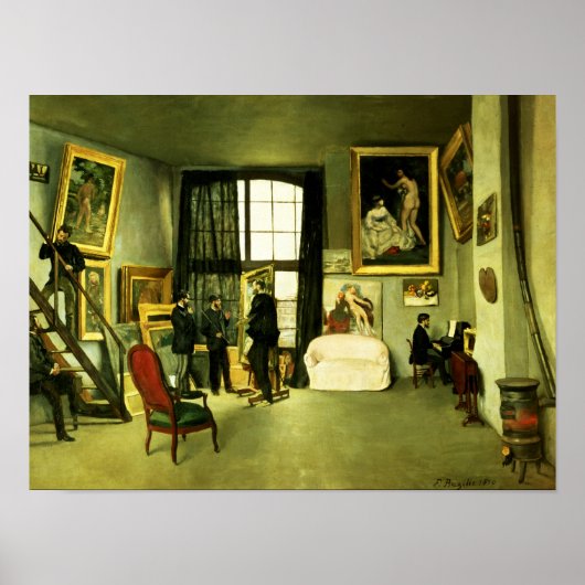 De Studio van de kunstenaar, 1870 Poster (Voorkant)