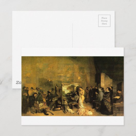 De Studio van de kunstenaar door Gustave Courbet Briefkaart (Voorkant / Achterkant)
