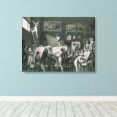 De Studio van Jacques Louis David Canvas Afdruk (Insitu (Houten vloer))