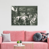 De Studio van Jacques Louis David Canvas Afdruk (Insitu (Woonkamer))
