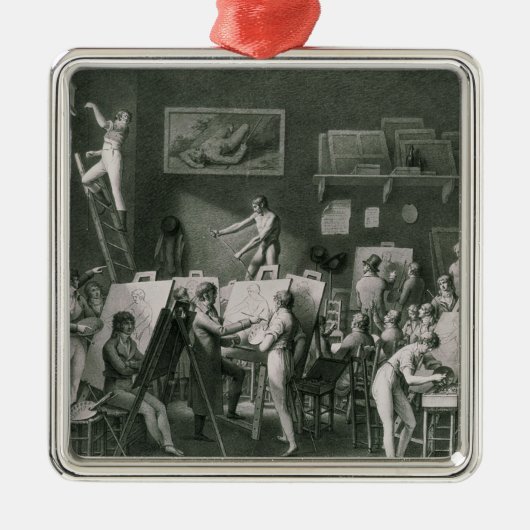 De Studio van Jacques Louis David Metalen Ornament (Voorkant)