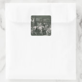 De Studio van Jacques Louis David Vierkante Sticker (Tas)