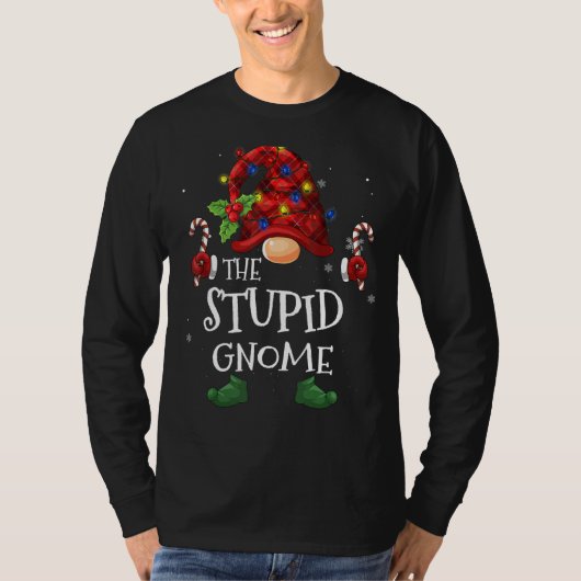 De stuitende buffelstoom Gnome Pset met kerstboomd T-shirt (Voorkant)