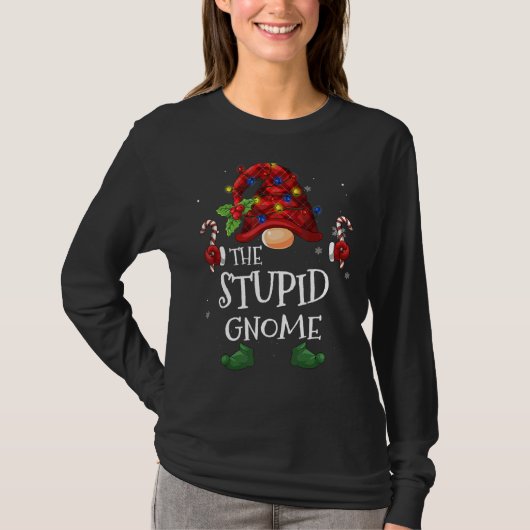 De stuitende buffelstoom Gnome Pset met kerstboomd T-shirt (Voorkant)