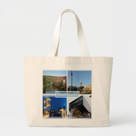 DE Stuttgart - Neckar - Schlossplatz - Grote Tote Bag (Voorkant)
