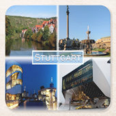 DE Stuttgart - Neckar - Schlossplatz - Kartonnen Onderzetters (Voorkant)