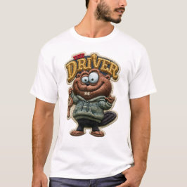 De Stuurder Grappige Bever Borduurpatch Stijl T-shirt