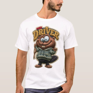 De Stuurder Grappige Bever Borduurpatch Stijl T-shirt