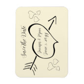 De subtiele Calligrafie van Cream sparen de Datum Magneet (Verticaal)