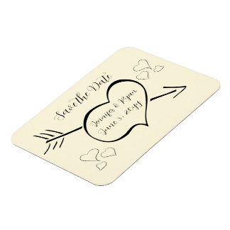 De subtiele Calligrafie van Cream sparen de Datum Magneet