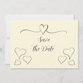 De subtiele Calligrafie van Cream sparen de Datum Save The Date (Voorkant)