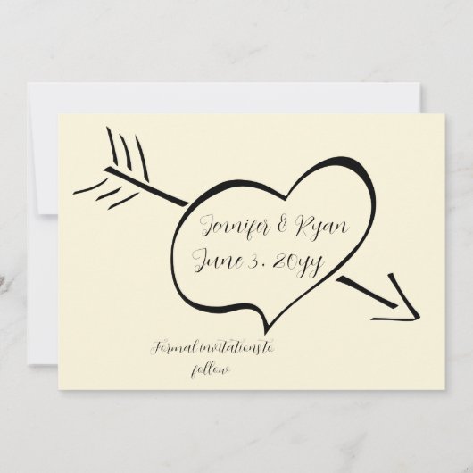 De subtiele Calligrafie van Cream sparen de Datum Save The Date (Achterkant)