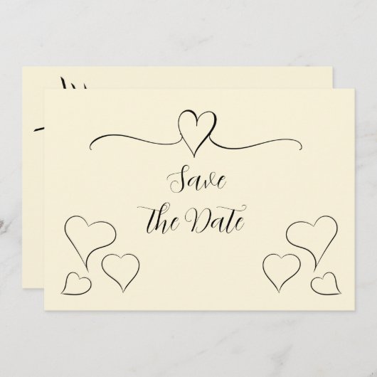 De subtiele Calligrafie van Cream sparen de Datum Save The Date (Voorkant / Achterkant)