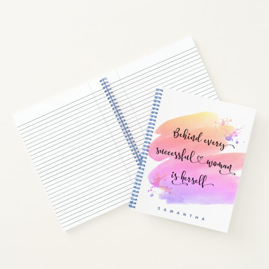 De succesvolle Roze Waterverf van het Manuscript v Notitieboek (Binnen)