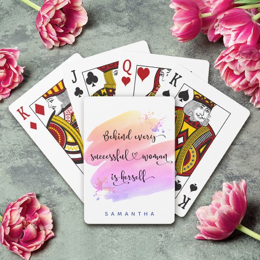 De succesvolle Roze Waterverf van het Manuscript v Pokerkaarten