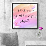 De succesvolle Roze Waterverf van het Manuscript v Poster<br><div class="desc">"Achter elke succesvolle vrouw is zij." Wie heeft Prins Charming nodig? Maak je eigen "gelukkig ooit daarna" en omarm "meisjeskracht" als je kijkt naar dit stijlvolle, kleurrijke, inspirerend feministische poster met een zwarte handgeschreven script dat een gele, perzik, roze en paarse ombre waterverf splash omhelst. U kunt dit poster gemakkelijk...</div>