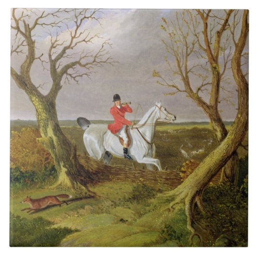 De Suffolk Hunt - Gone Away (olie op canvas) Tegeltje (Voorkant)