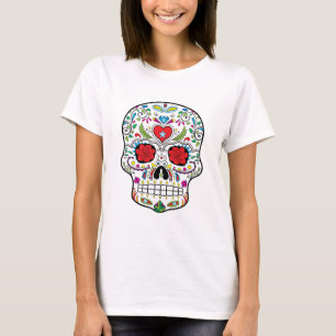 De suiker Skull Dia Des Los Muertos stileerde T-shirt